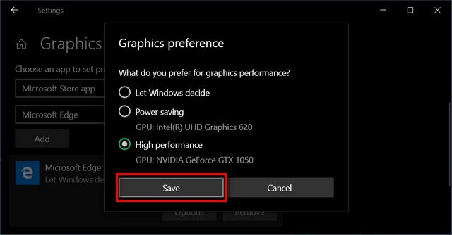 Set Default GPU for Apps in Windows 10