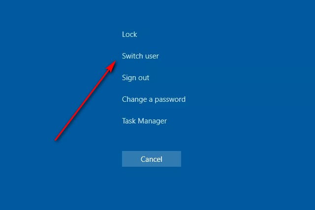 Switch Users in Windows 10 Using CTRL+ALT+DEL
