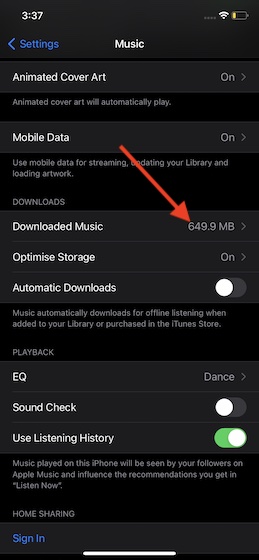 Tap on Downloaded Music
