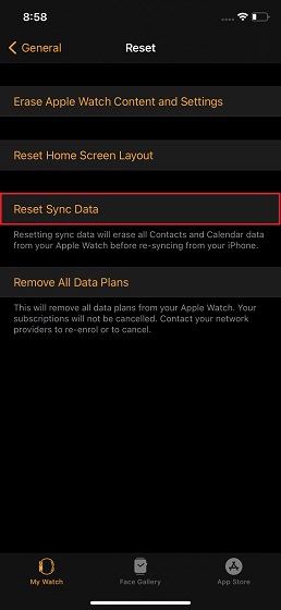 Tap on Reset Sync Data