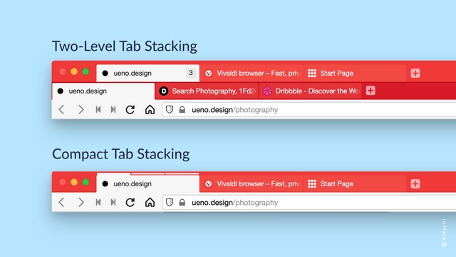 Vivaldi intorduces two level tab stacks