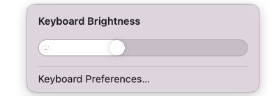 adjust keyboard brightness slider