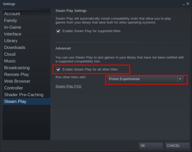 enable steam play