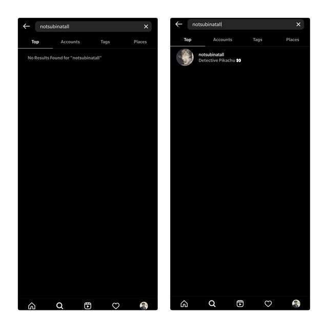 Bloqué Vs Débloqué Dans La Recherche Instagram