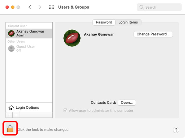 system preferences users and groups