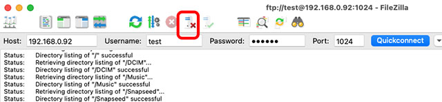 filezilla disconnect server