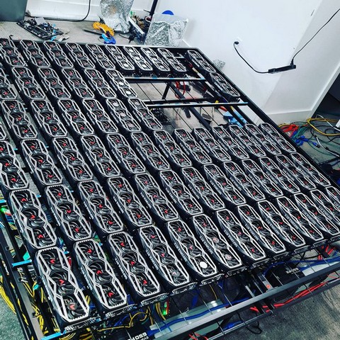 man using 78 rtx 3080 gpu to mine crypto