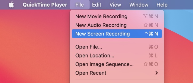 new screen recording with quicktime