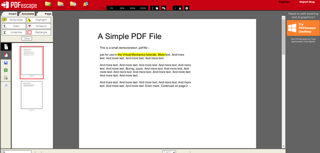 pdfescape online editor