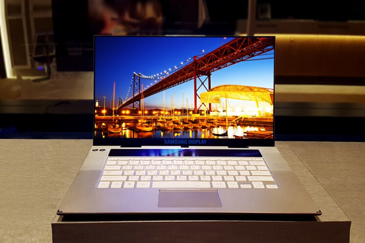 samsung laptop with OLED display and under-display camera