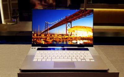 samsung laptop with OLED display and under-display camera