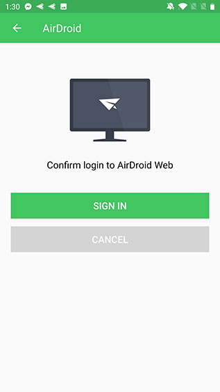 sign in airdroid