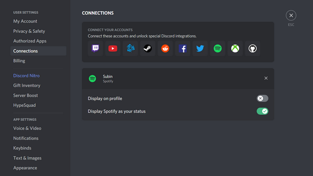 Spotify интеграция с Discord