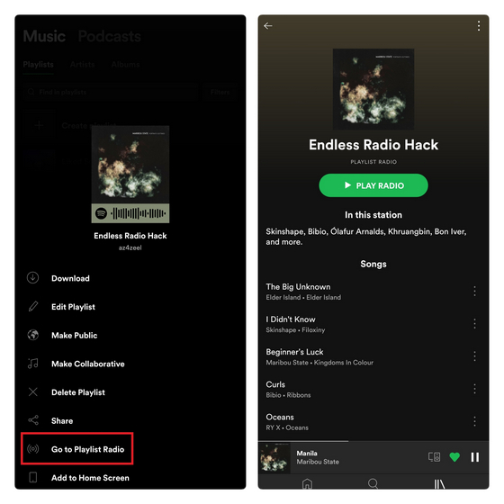 lista odtwarzania spotify radio