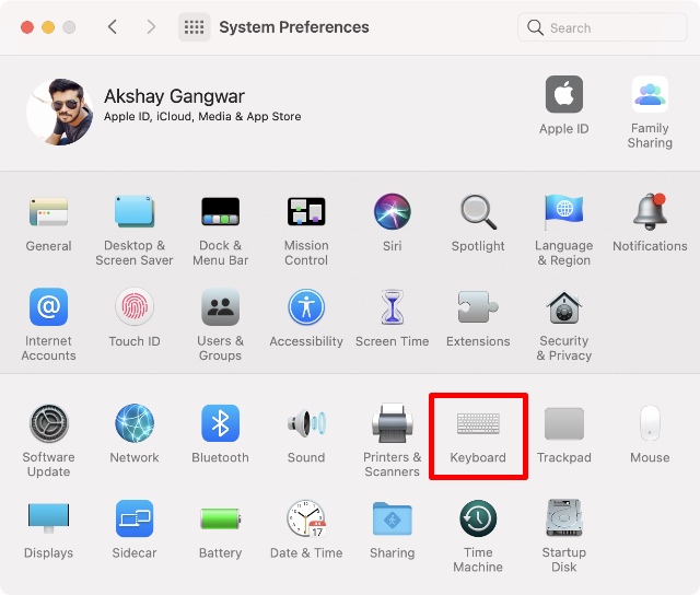 system preferences keyboard settings
