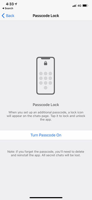 telegram app lock