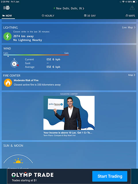 weatherbug lightning and fire information