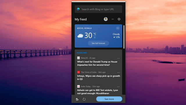 How to Get News and Weather Widget on Microsoft Edge - 68