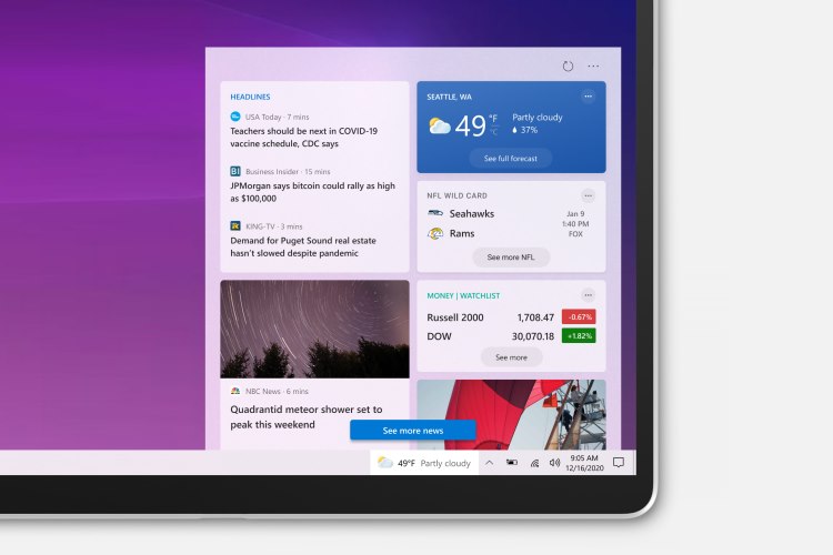 windows 10 taskbar news and weather