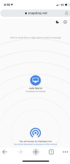 Wirelessly Connect iPhone and Chromebook Through Snapdrop