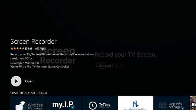 Screenrecorder app on Fire TV Stick