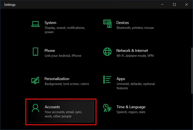 Improve Battery Life in Windows 10 Sync settings