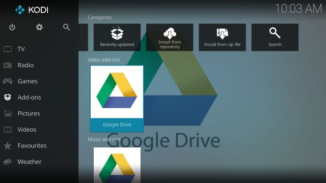 google drive on kodi