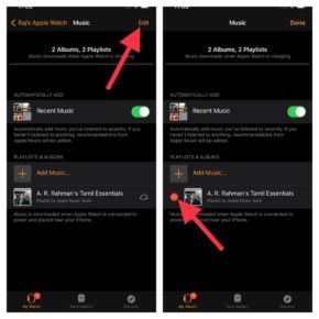 how to delete music on apple watch