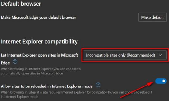 ie compatibility mode edge