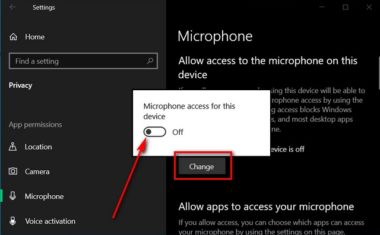 how to turn off camera and microphone on windows 10