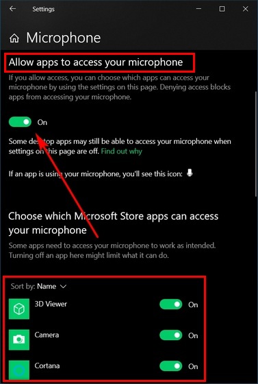 Enable/Disable Camera and Microphone Permissions in Windows 10