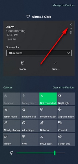 Ignorer Les Notifications Du Centre D'Action Windows 10