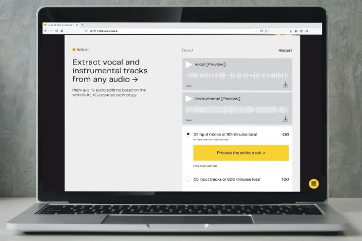Lalal.ai- Extract Vocals and Instrumental Tracks from Any Audio Source