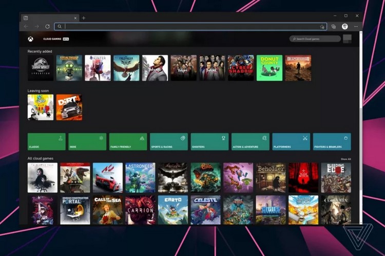 Microsoft xCloud on web browsers