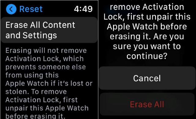 Now Erase your Apple watch