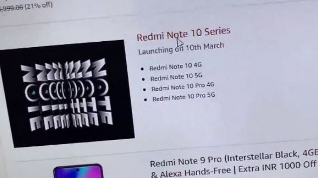 Redmi Note 10 launching on March 10 in India 