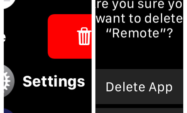 Remove apps on watchOS