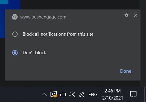 block notification