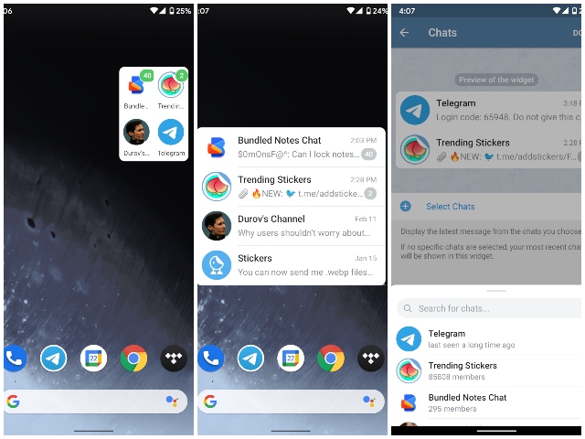 Telegram Android beta adds new features