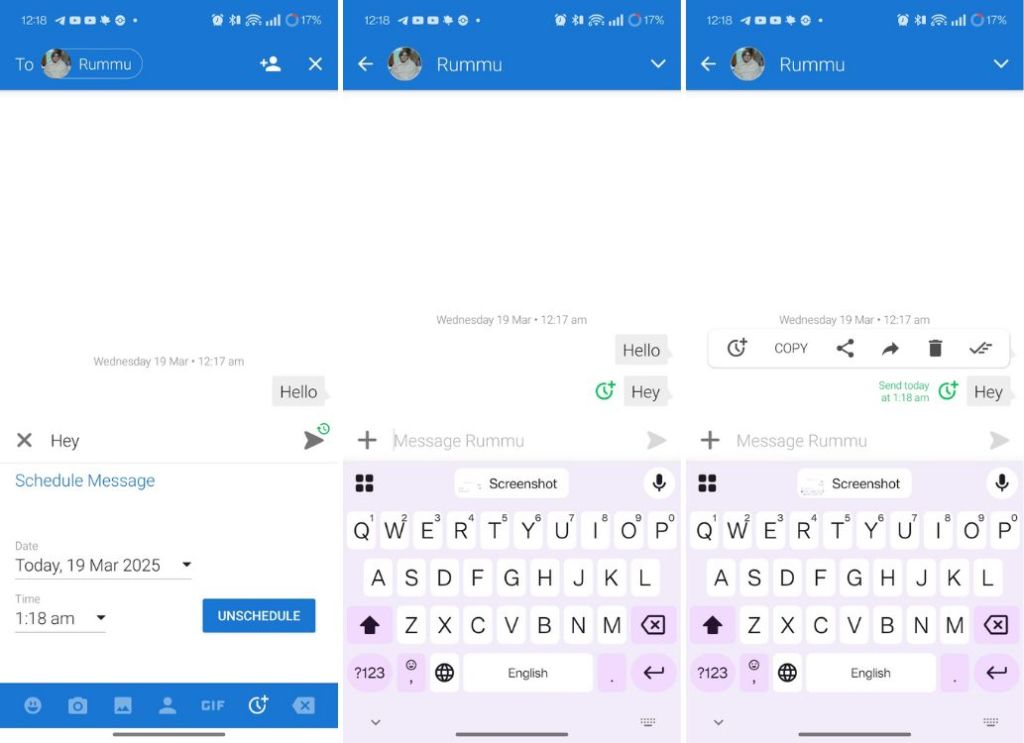 Textra Message Scheduling process