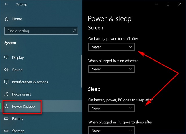 Change Power and Sleep Settings to improve battery life