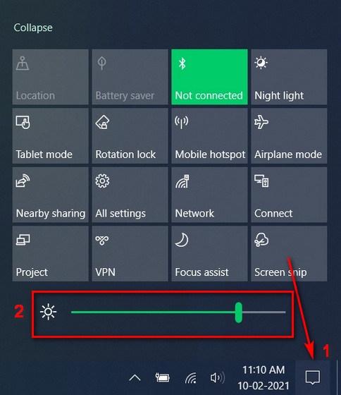 Reduce Screen Brightness to improve battery life