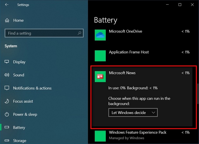 Detect and Disable Battery-draining Apps to improve battery life in Windows 10