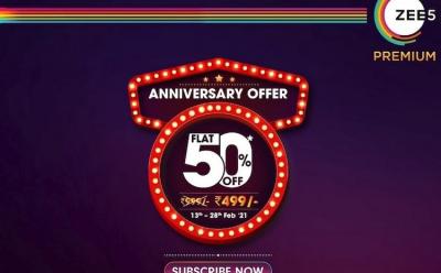Zee5 anniversary offer 50% discount annual plan