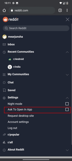 Disable ‘Open in App’ Popup on Reddit (2021)