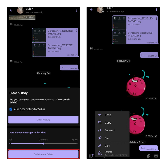 Suppression Automatique Des Messages Télégramme Chats Personnels