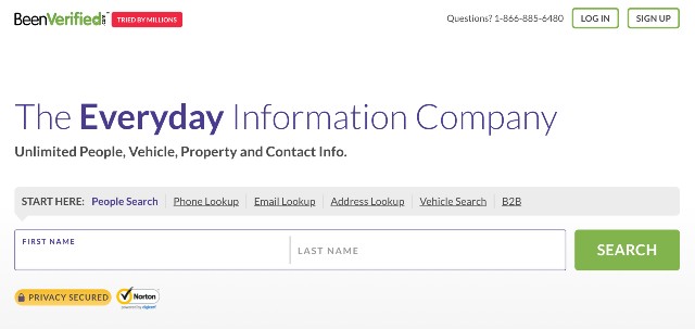 image of the been verified people search engine