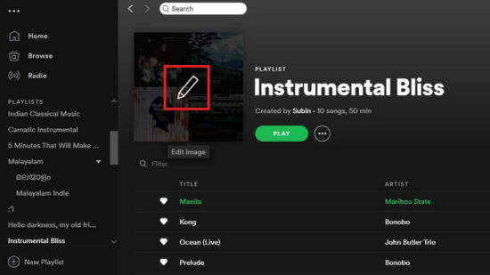 How to Upload a Custom Playlist Image on Spotify | Beebom