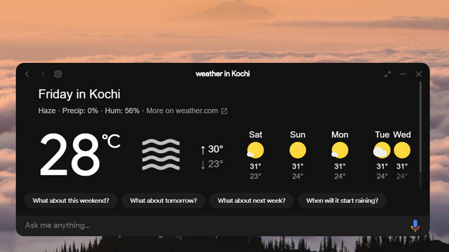 check weather assistant client