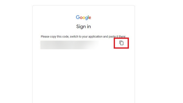 copy authentication code